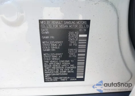 2019 Nissan Rogue Sv from USA, damaged, VIN KNMAT2MV8KP535892